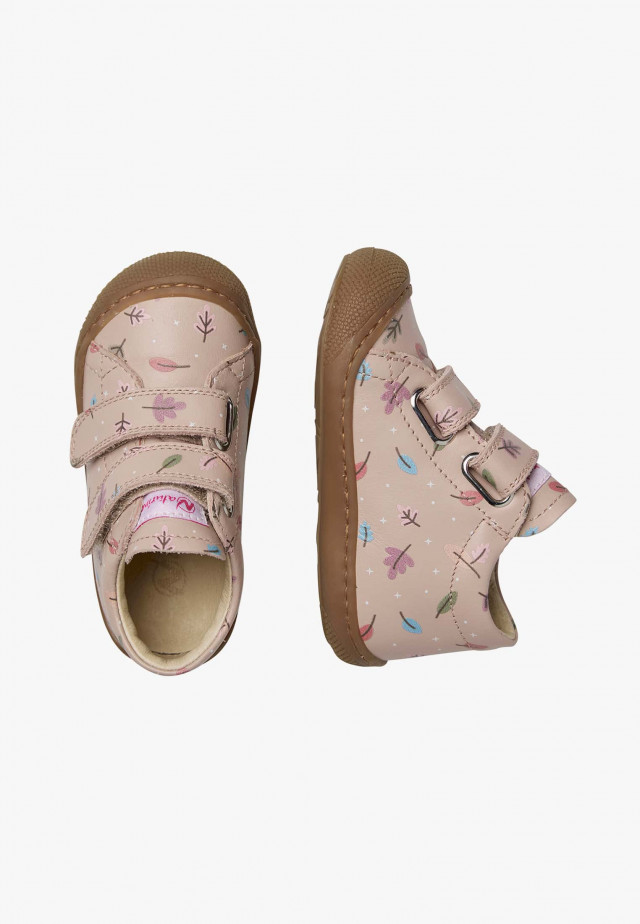 NATURINO COCOON VLLauflernschuhe aus Leder mit Herbstprint, Puderrosa