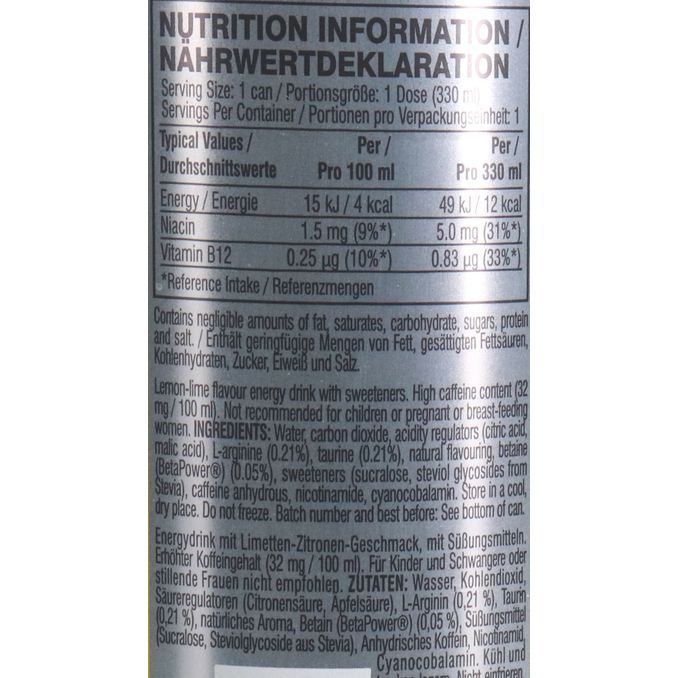 Energydrink Zitrone Limette, 24er Pack (EINWEG) zzgl. Pfand, 24x0,33L von C4 Energy