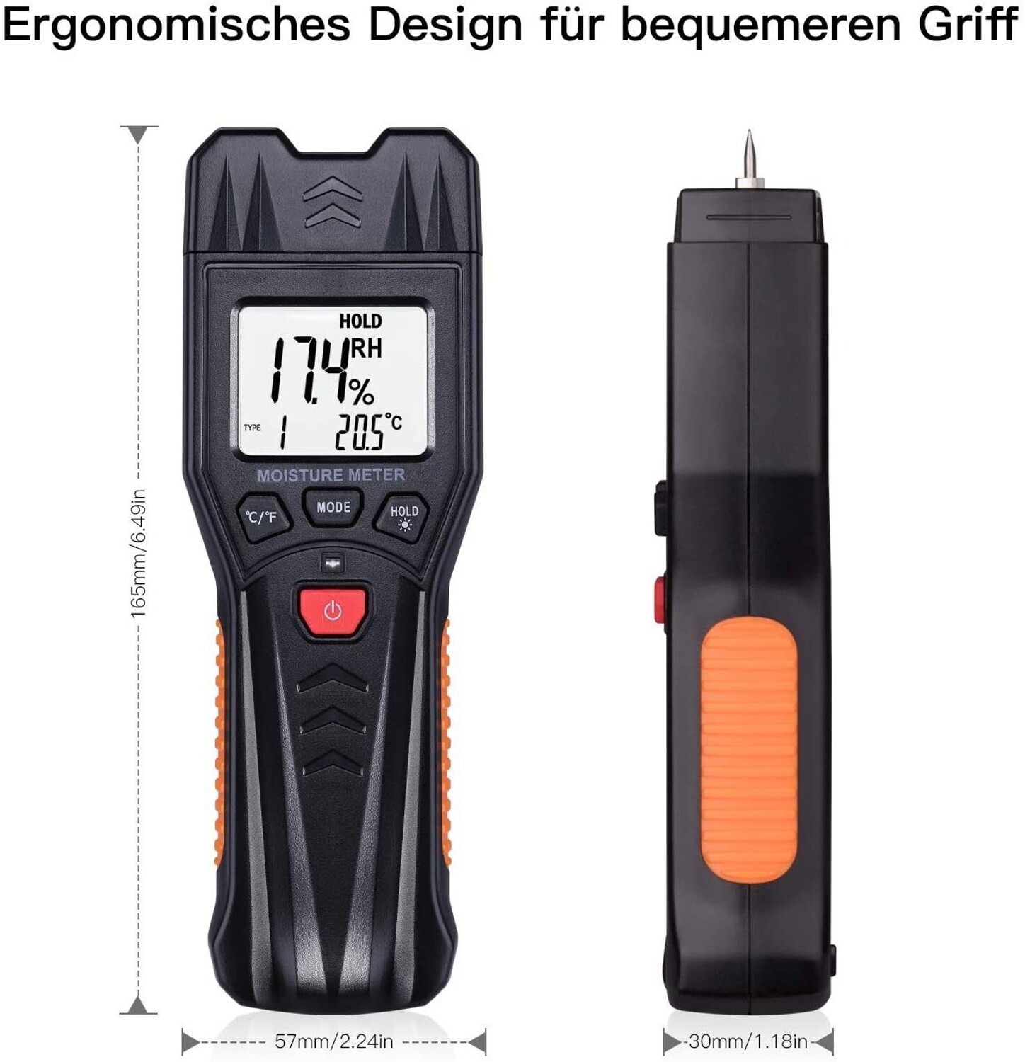 Tacklife Digitales Feuchtigkeitsmessgerät MWM03 -- Zuverlässige Holzqualitätsbeurteiler & Gebäudeumweltmonitore 3-in-1 Pin-Typ Präzise Feuchtemessung