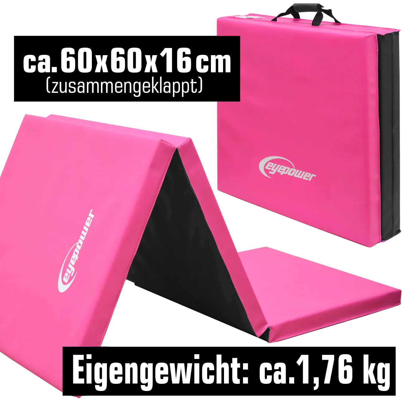 180x60 Klappbare Gymnastikmatte - 5cm dicke Turnmatte Kinder - Weichbodenmatte