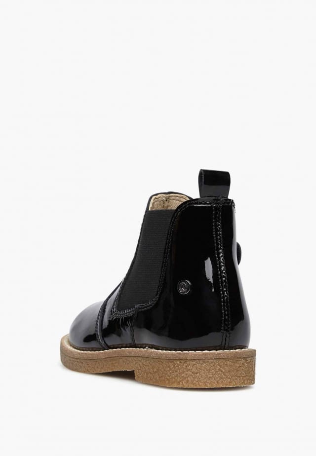 NATURINO ARTHURChelsea-Boots aus Lackleder mit Reißverschluss, Schwarz