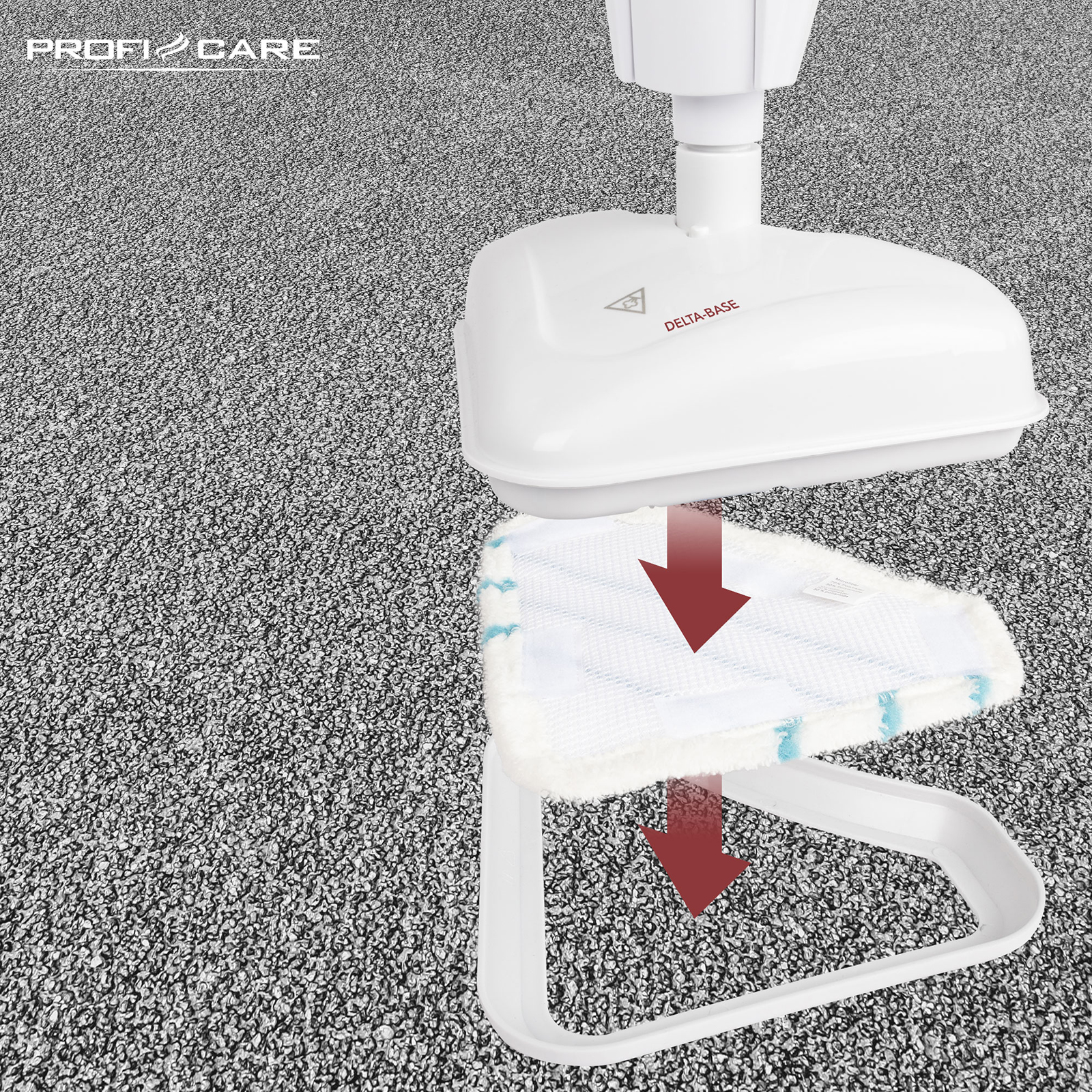 PROFICARE 2in1 Dampfmop - anthrazit-weiß - 180° Delta-Fuß