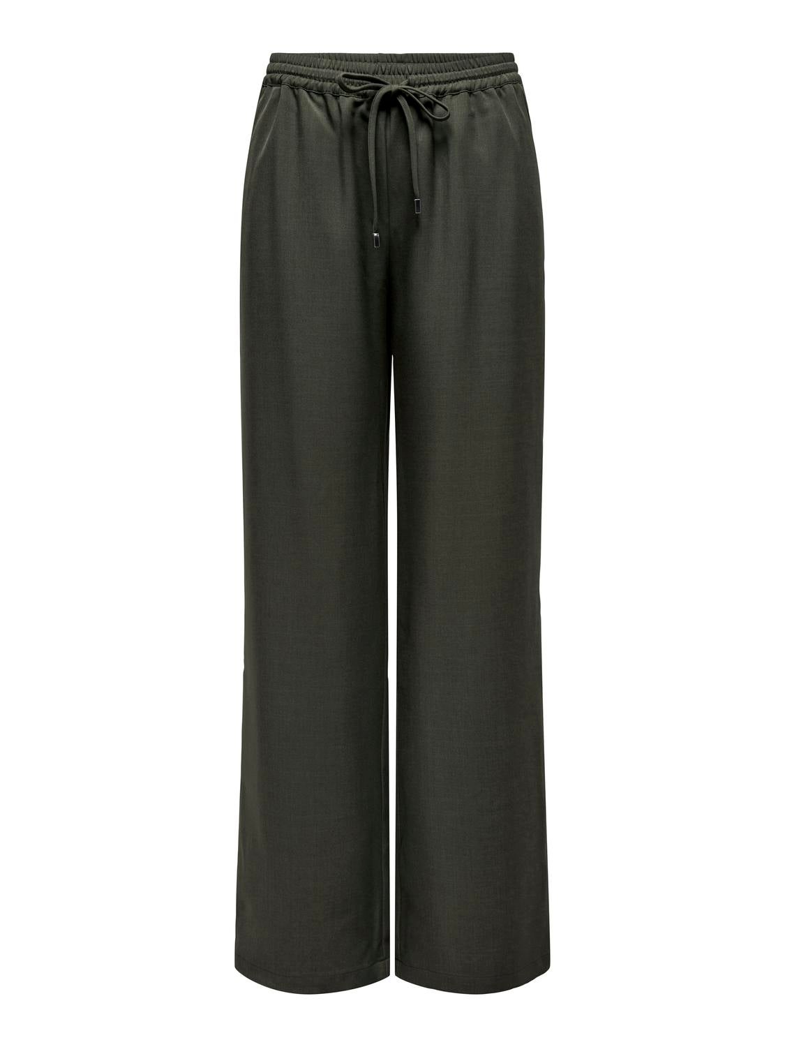 ONLGINNY Hohe Taille Weiter Beinschnitt Hose mit weitem Beinschnitt Black Olive
