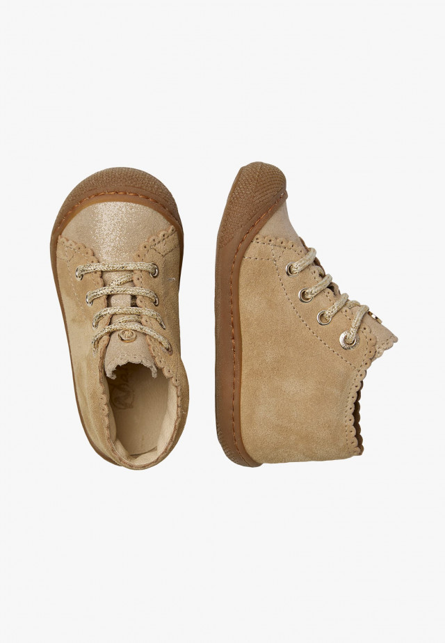 NATURINO COTTINSLauflernschuhe aus Veloursleder, Beige