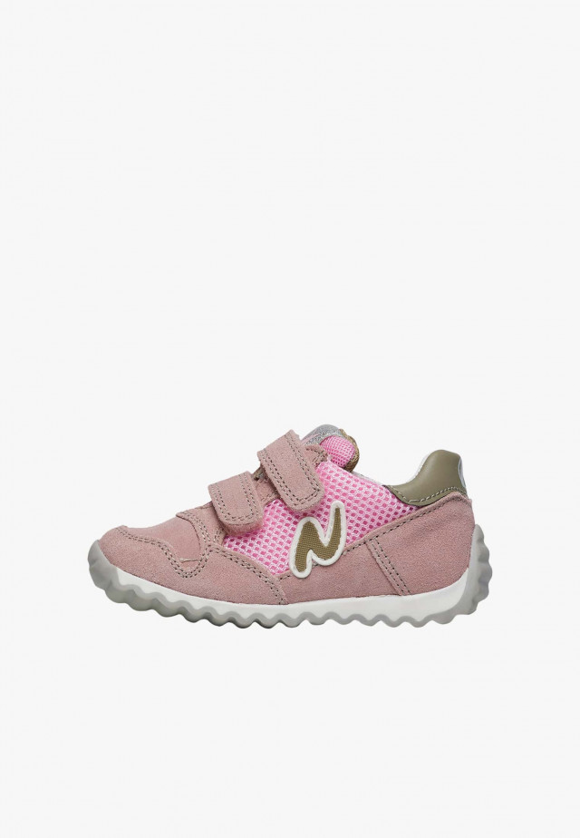 NATURINO SAMMY 2 VL.Sneakers aus Veloursleder und Gewebe, Rosa-Salbei
