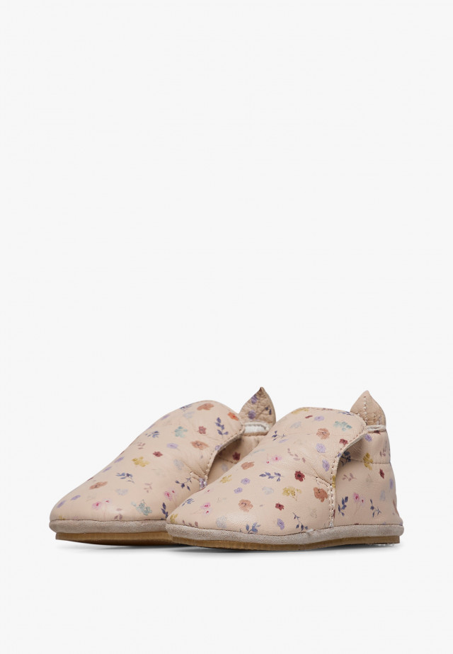 NATURINO PLUMARD 2Krabbelschuhe mit Blumenprint, Cremeweiß