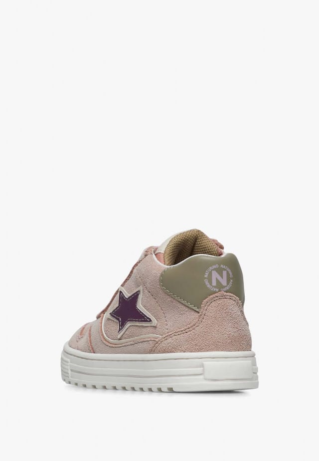 NATURINO HESS HIGH 3 ZIP.Knöchelschuhe aus Leder und Veloursleder, Rosa