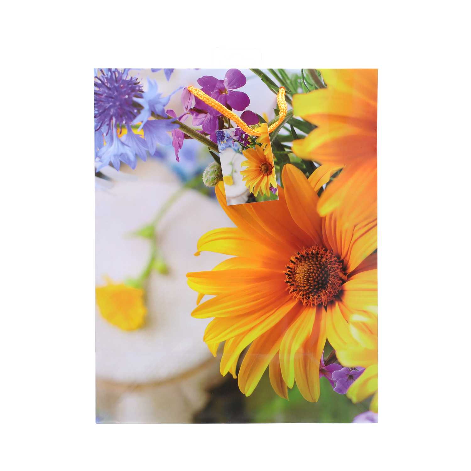 Geschenktüte Lack, groß Blumen, A4