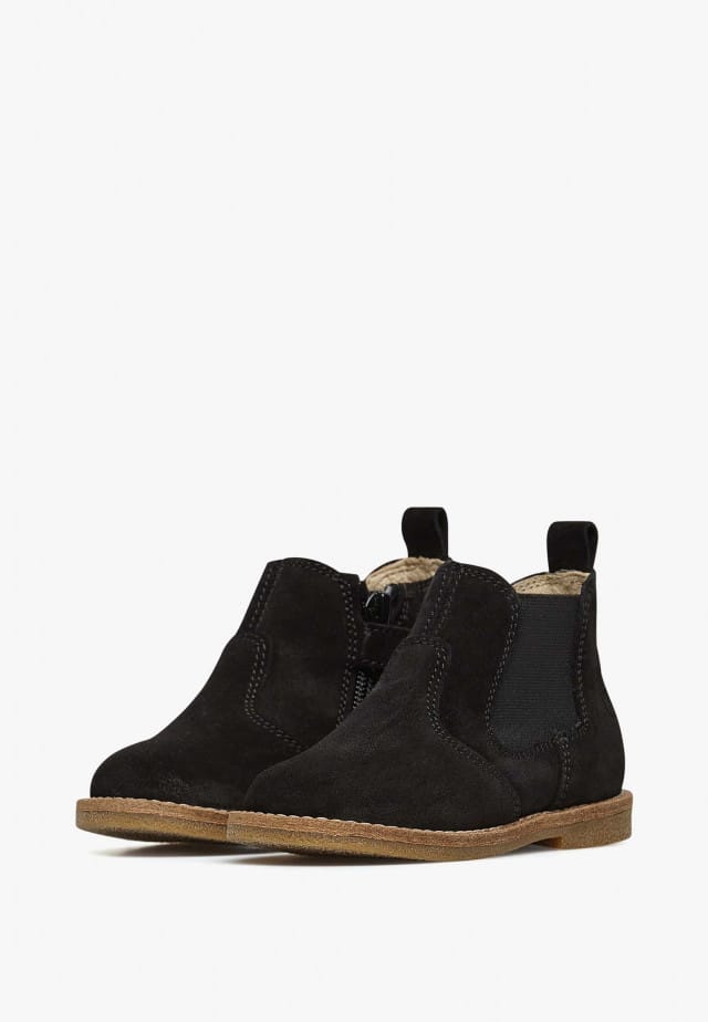 NATURINO ARTHURChelsea-Boots aus Veloursleder mit Reißverschluss, Schwarz