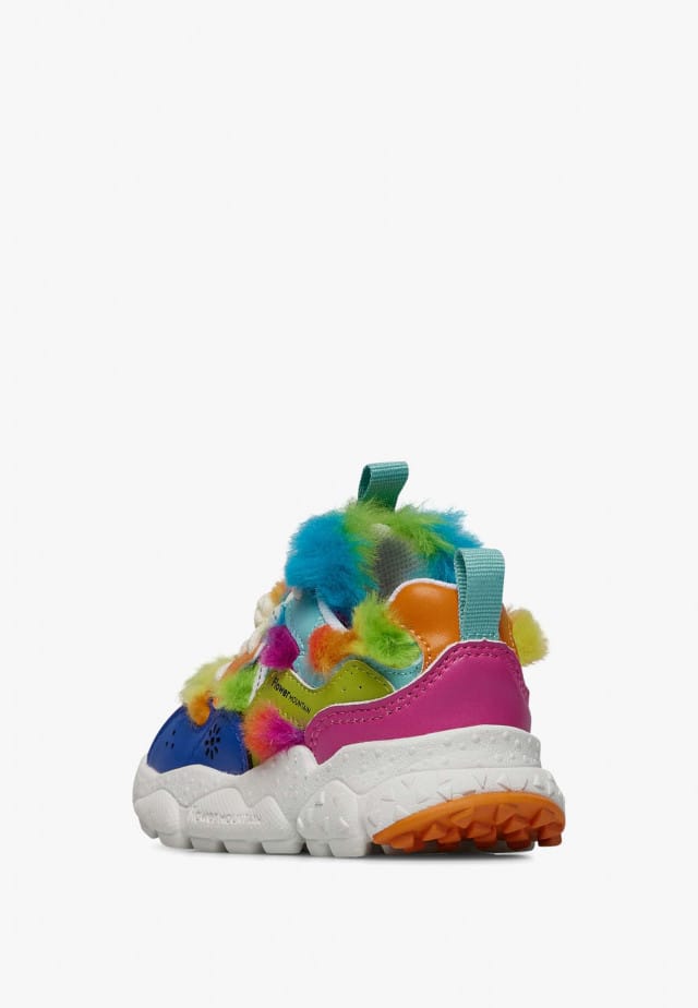 YAMANO 3 JUNIOR.Sneakers aus Kunstleder und Synthetik, Fuchsia-Himmelblau