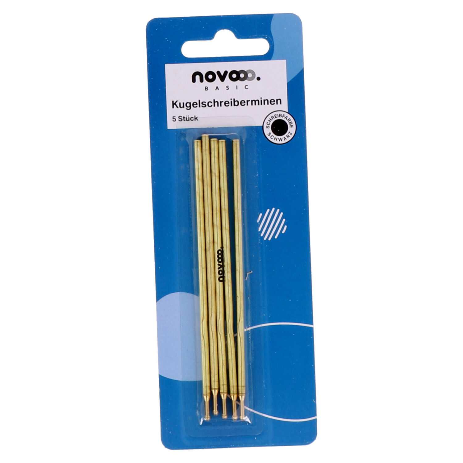 novooo Kugelschreibermine 5er, schwarz