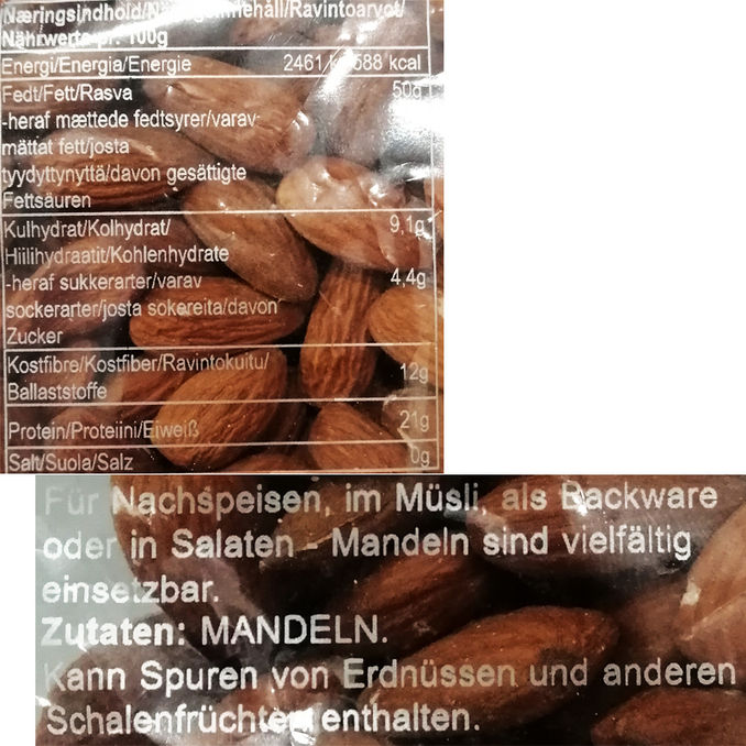 Mandeln (Großpackung), 800g von By Motatos