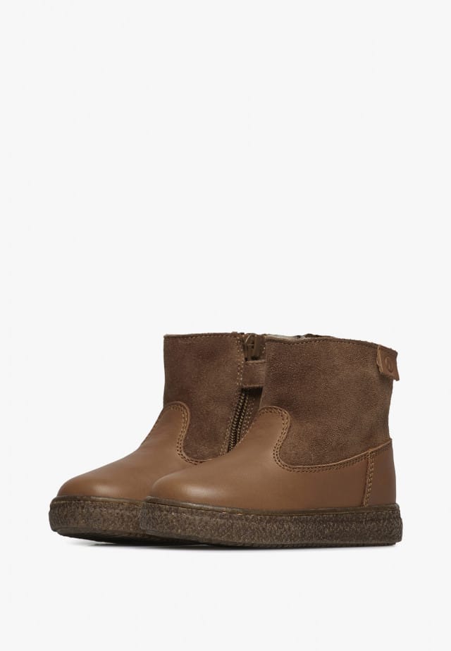 NATURINO ALPINAStiefeletten aus Nappa- und Veloursleder, Cognac