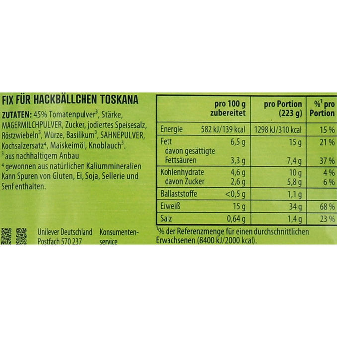 Hackbällchen Toscana, 39g von Knorr