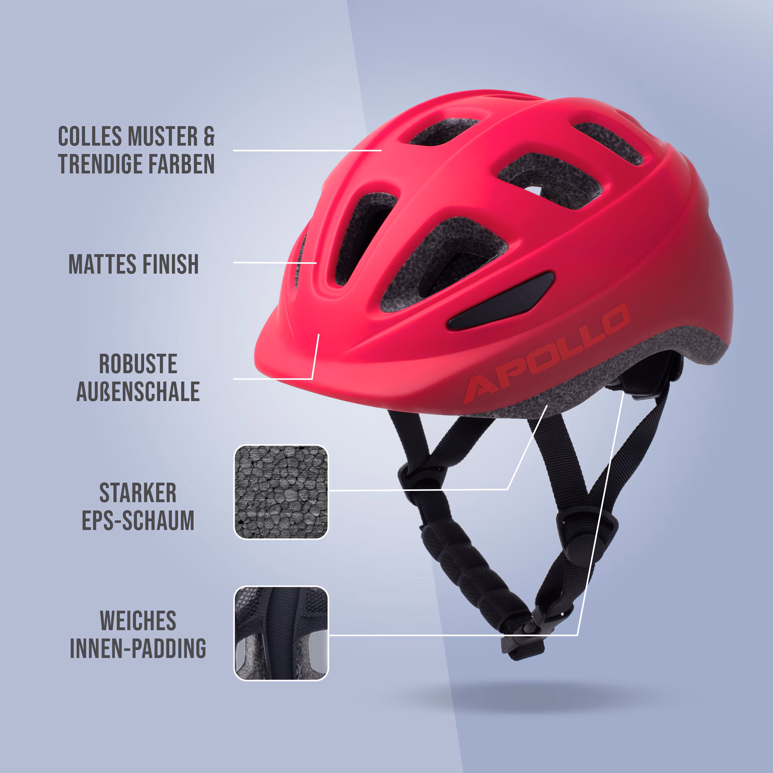 Apollo Fahrradhelm Kinder Kids Helm Multisport