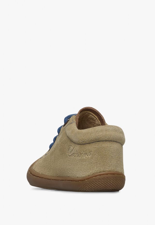 NATURINO COCOONLauflernschuhe aus Veloursleder, Grau-Braun