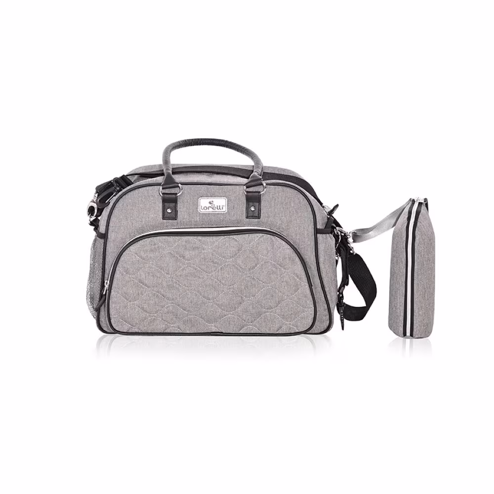 Lorelli Wickeltasche Viola, wasserabweisend, Wickelunterlage, Seitentaschen grau