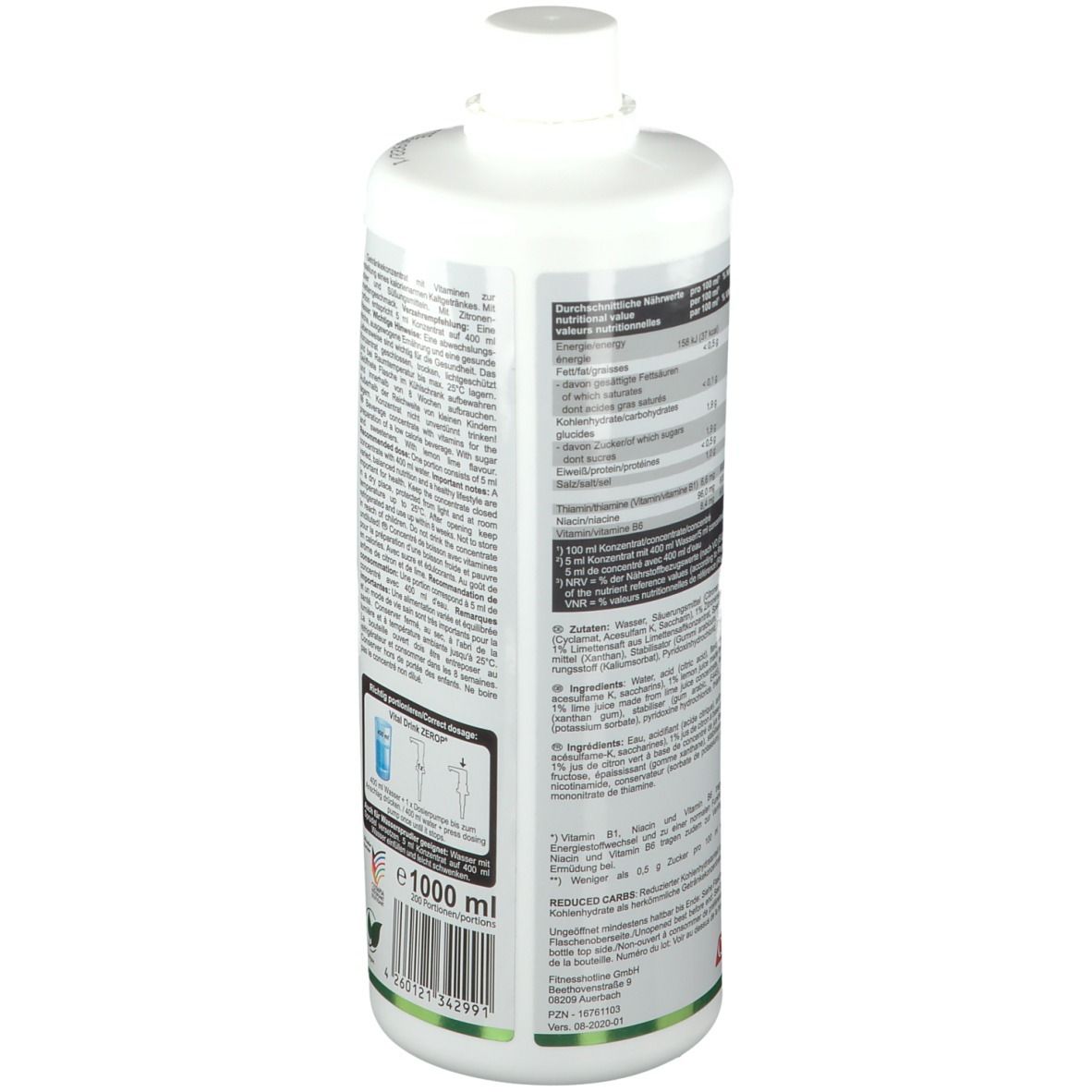 Best Body Nutrition Low Carb Vital Drink, Zitrone-Limette