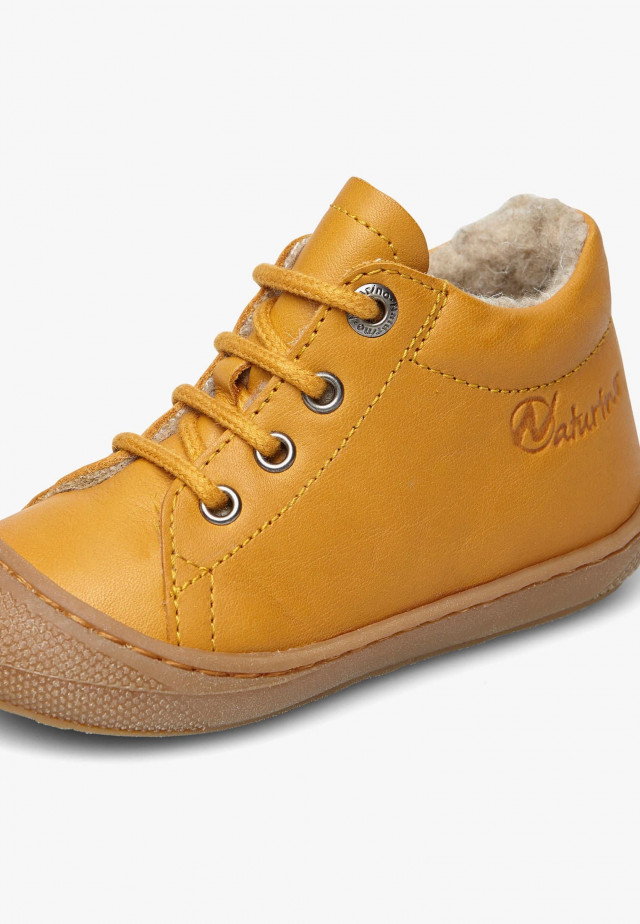 NATURINO COCOONLauflernschuhe aus Leder mit Wollfutter, Kürbis