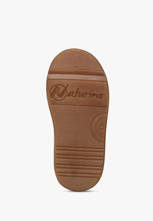 NATURINO DORD VLSneakers aus Veloursleder mit Glitzerherz-Print, Beige-Platin