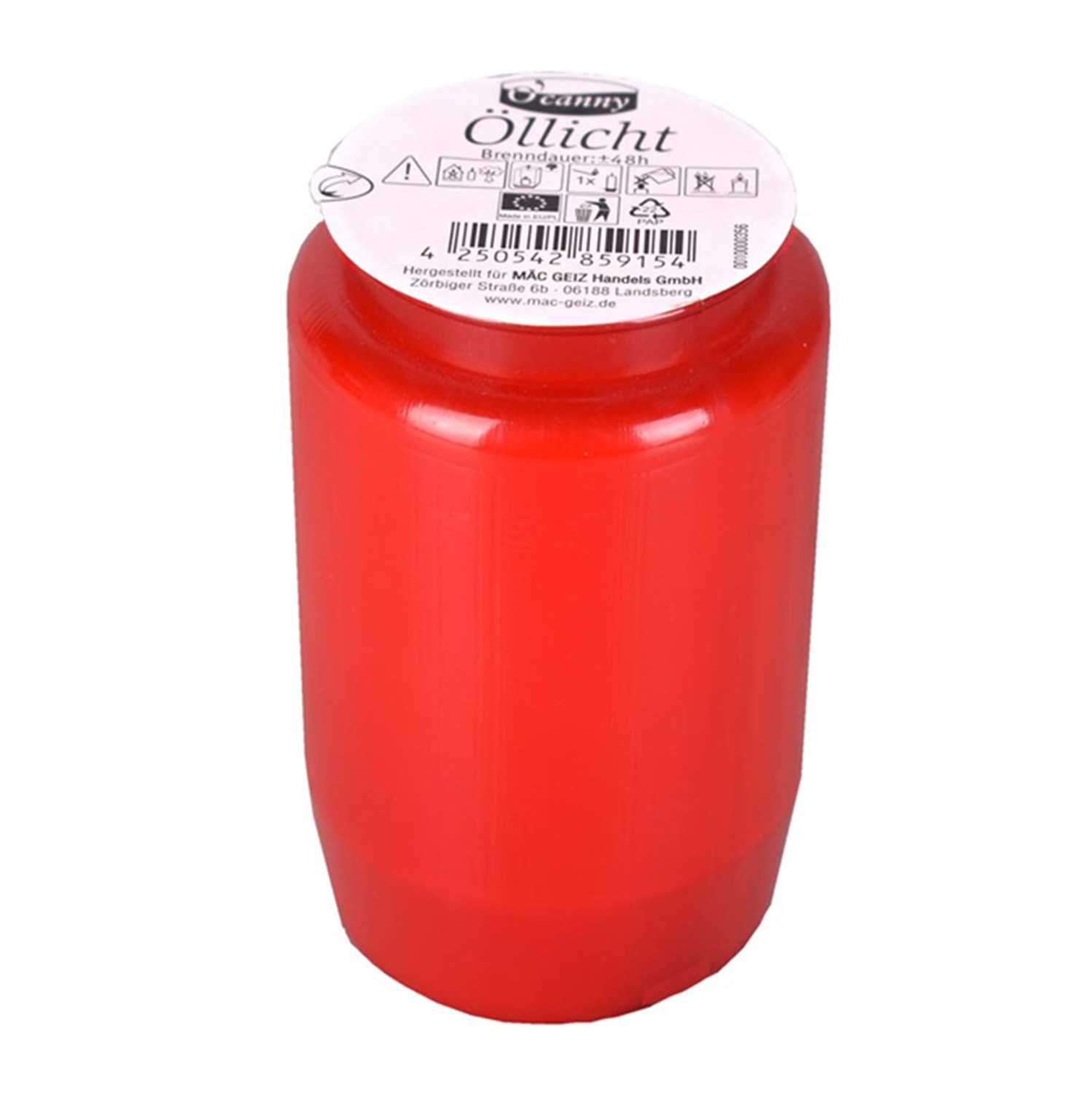 O'Canny Öl-Licht Grablicht rot 9,5 cm