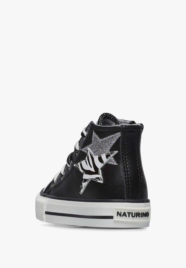 NATURINO YLFAS STARS.Knöchelschuhe aus Leder, Schwarz