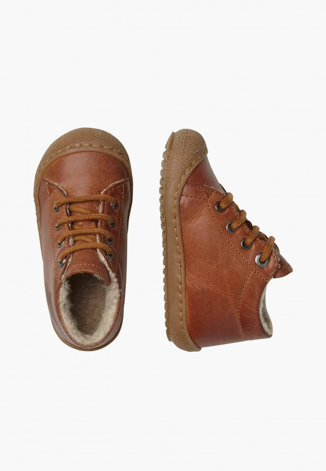 NATURINO RACOONLauflernschuhe mit Wollfutter, Cognac
