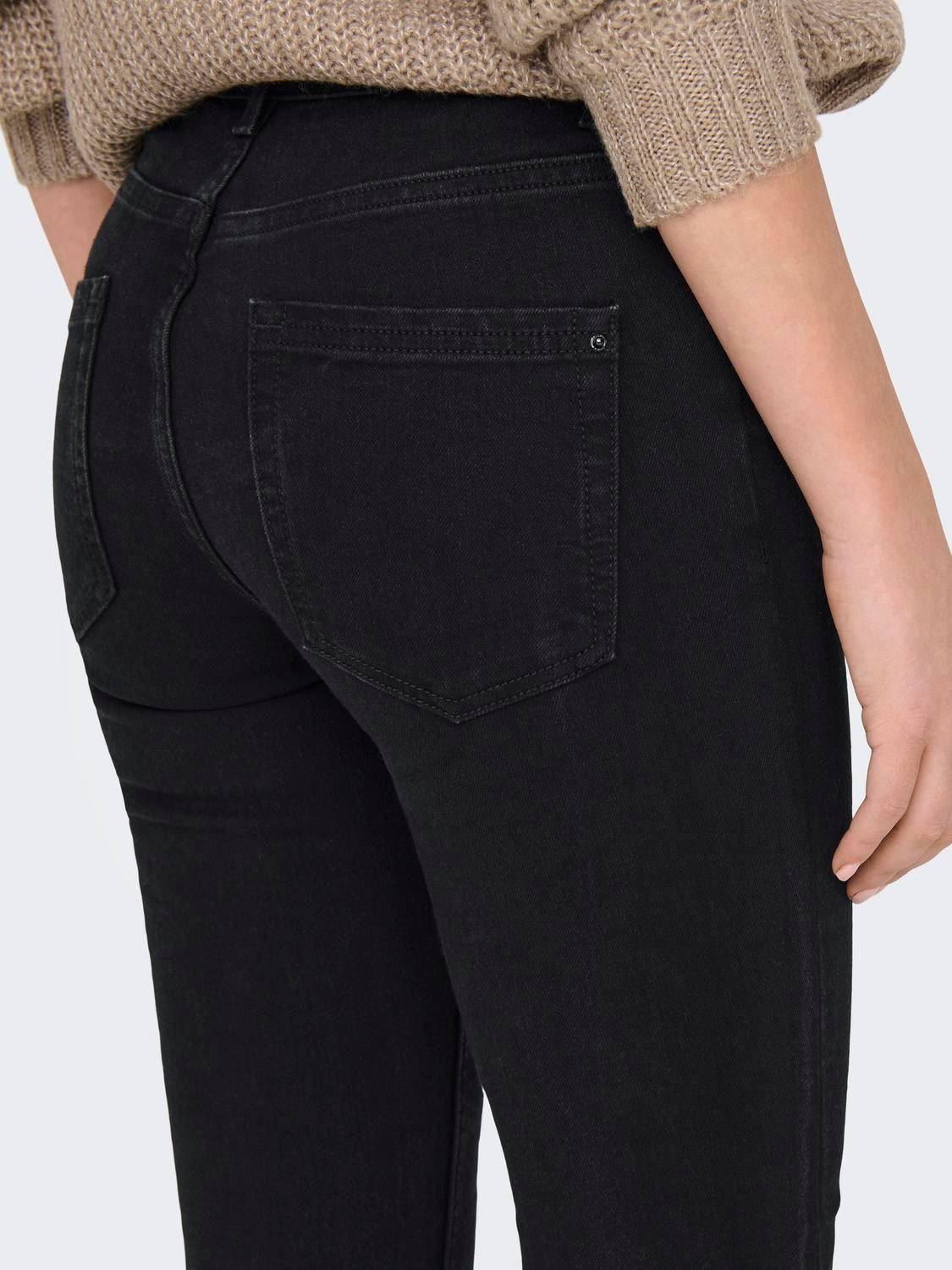ONLHUSH Mittlere Taille Skinny Fit Jeans Black Denim