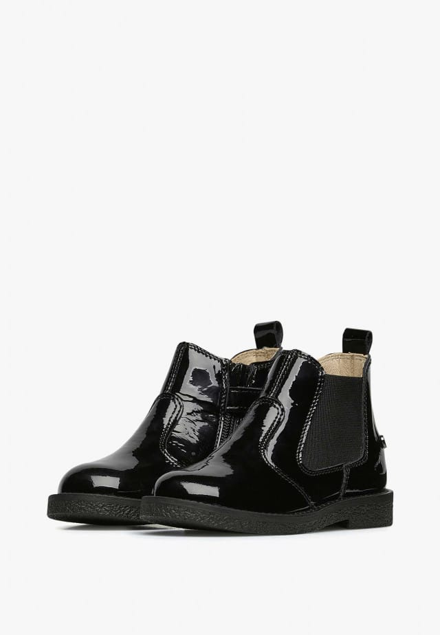 NATURINO ARTHURChelsea-Boots aus Lackleder mit Reißverschluss, Schwarz