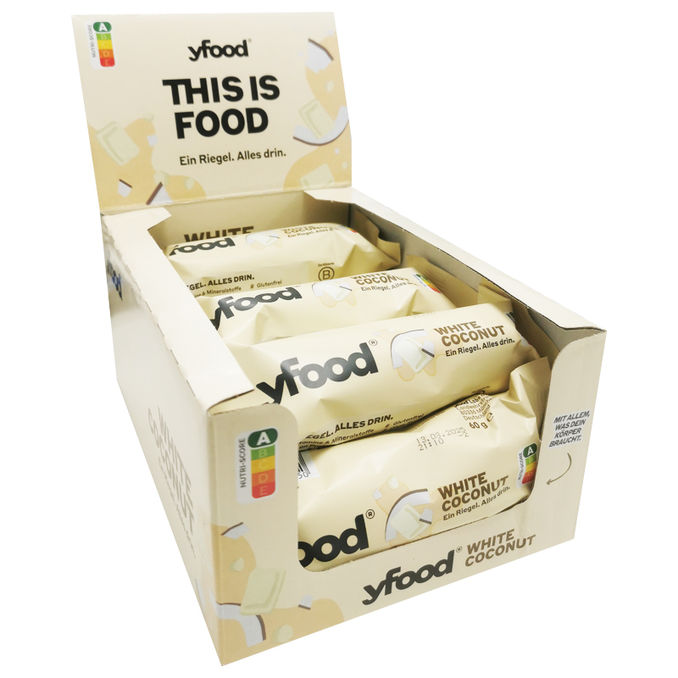 yfood Coconut & White Chocolate Riegel, 12er Pack , 12x 60g von yfood