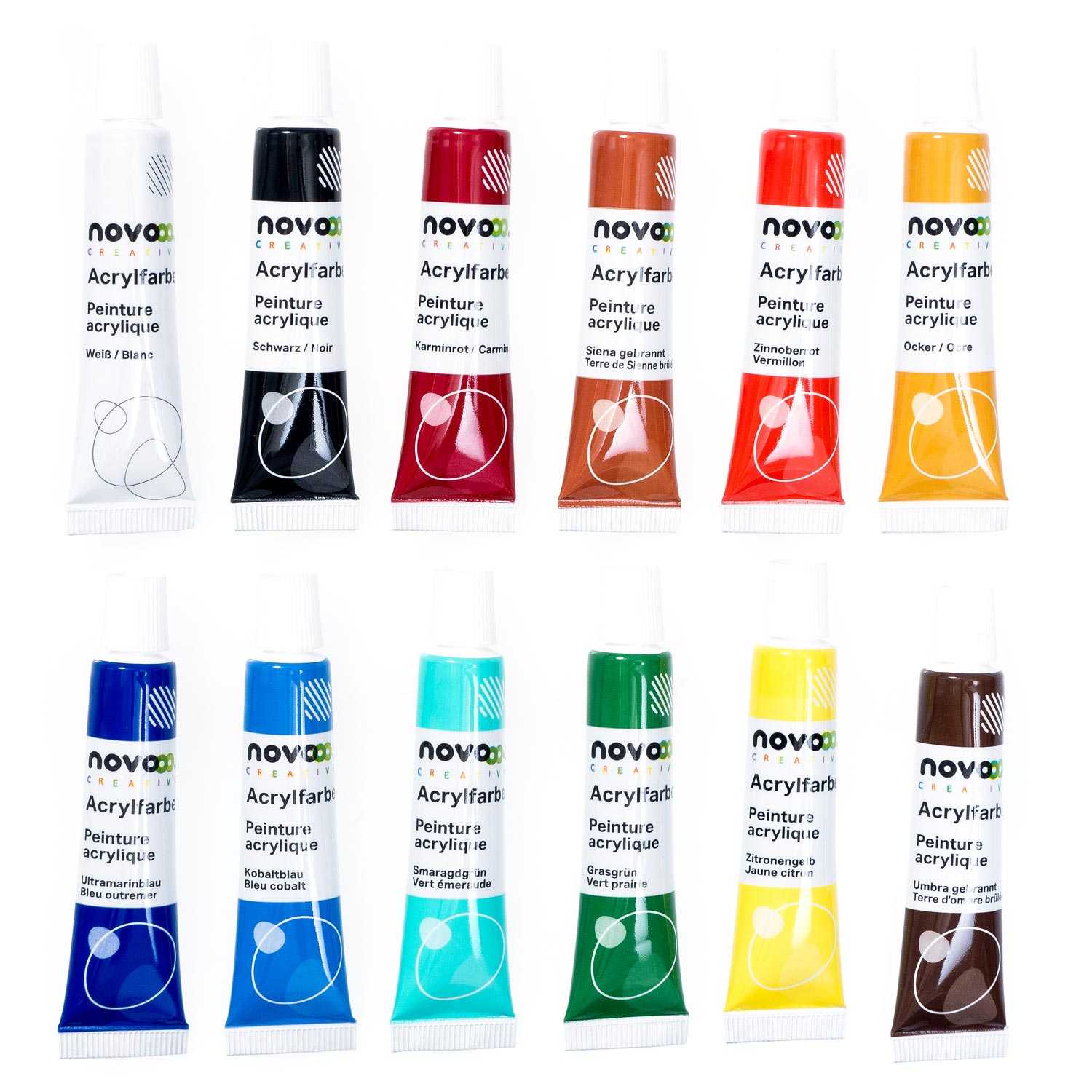 novooo Acrylfarben 12er wasserbasis