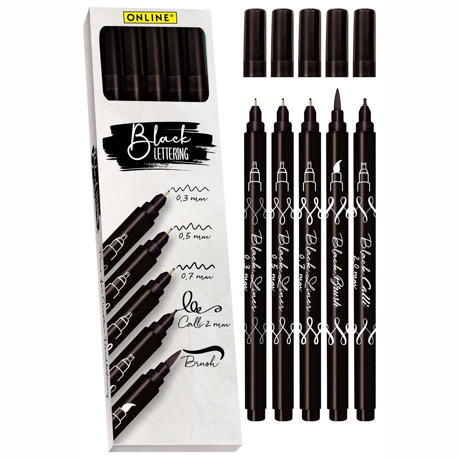 Lettering-Set 5er Black