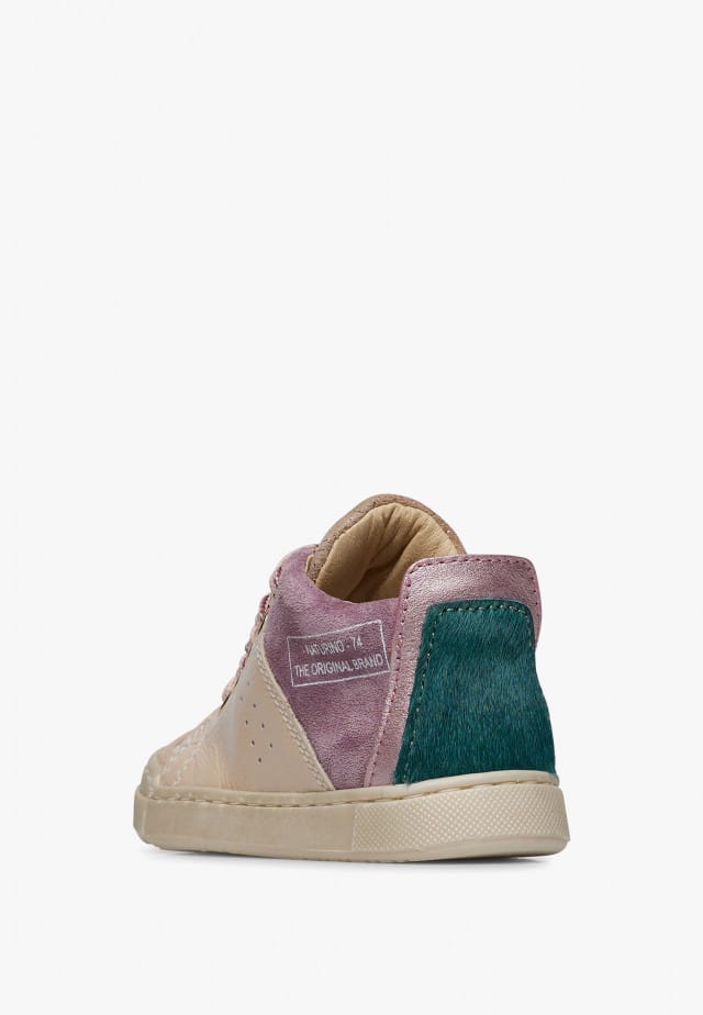 NATURINO TRAJAN HIGH ZIPSneakers aus Leder und Veloursleder, Beige-Violett
