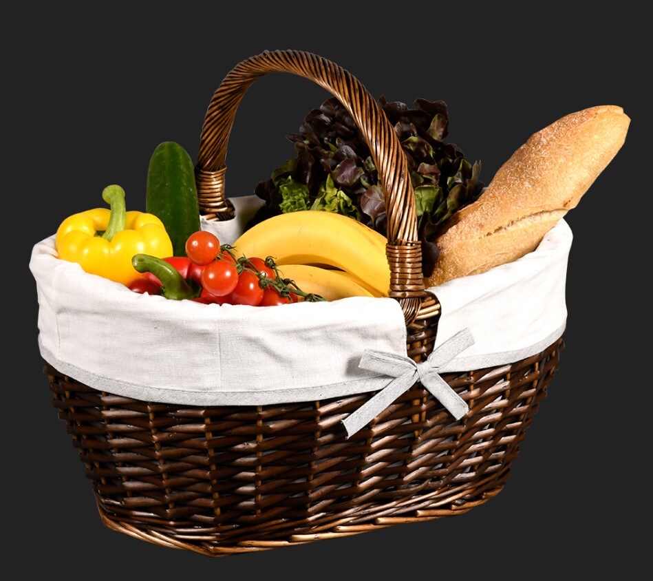 KESPER Einkaufskorb m. Textilfutter, weiß