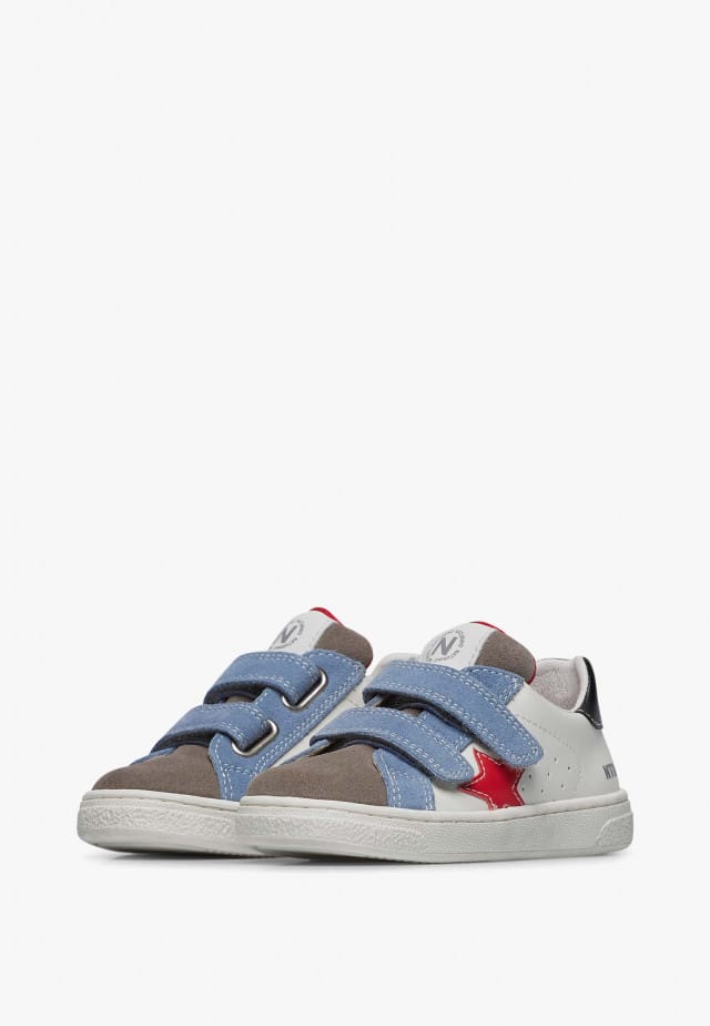 NATURINO PINN VL.Sneakers aus Leder und Veloursleder, Weiß-Grau