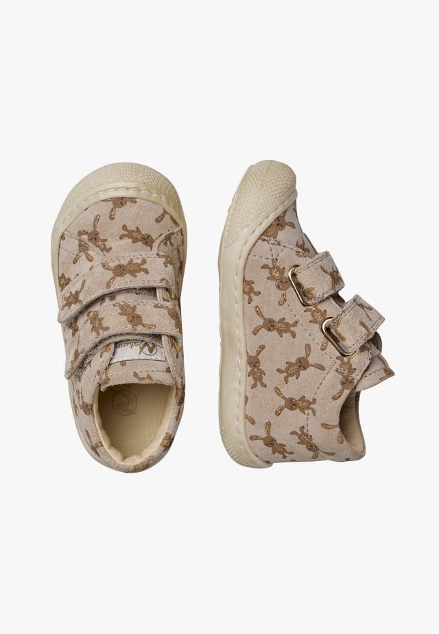 NATURINO COCOON VLLauflernschuhe aus Veloursleder, Beige-Platin