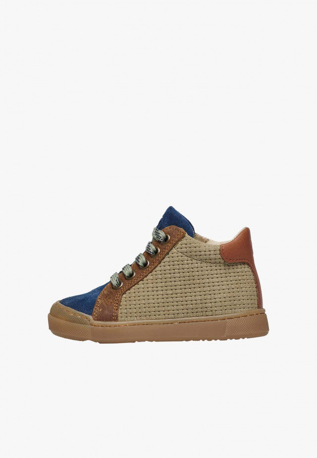 NATURINO LOVAN ZIPSneakers aus Leder und Veloursleder, Indigo-Grau