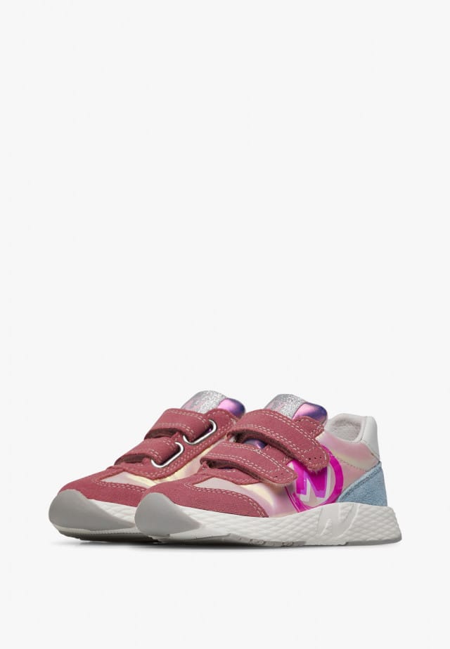 NATURINO JESKO 2 VL.Sneakers aus Veloursleder und technischem Gewebe, Rot-Rosa