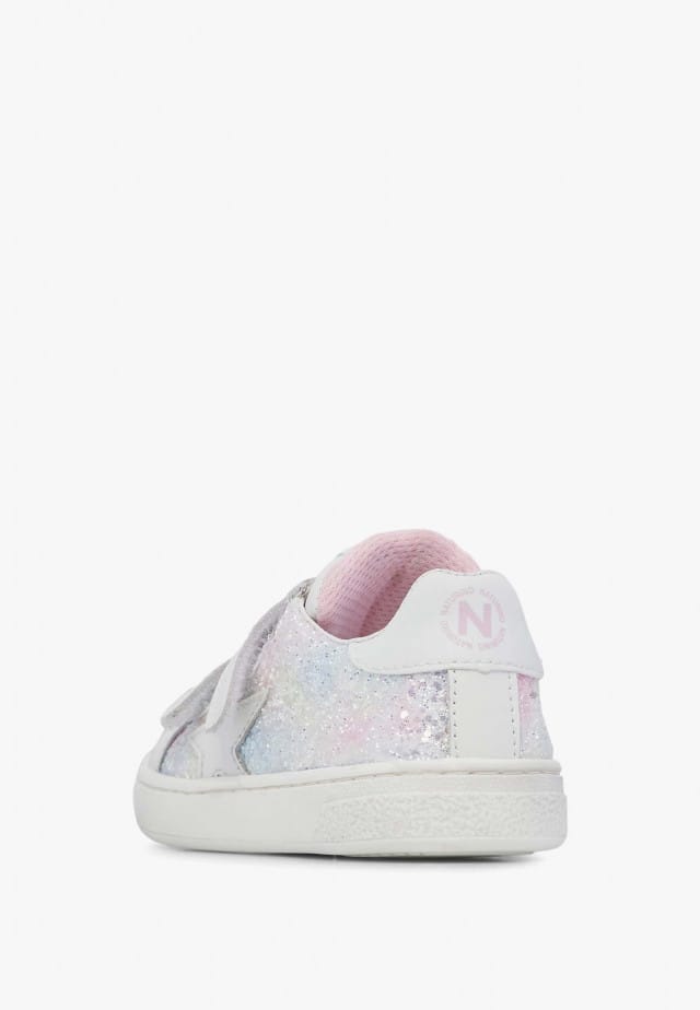 NATURINO PINN VL.Sneakers aus Leder und Glitter, Weiß