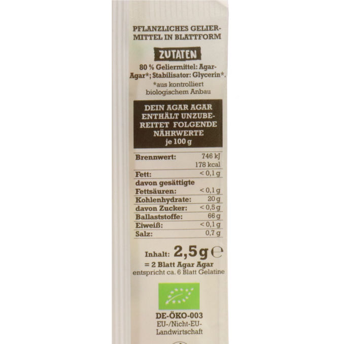BIO Agar Agar, 2,5g von Biovegan