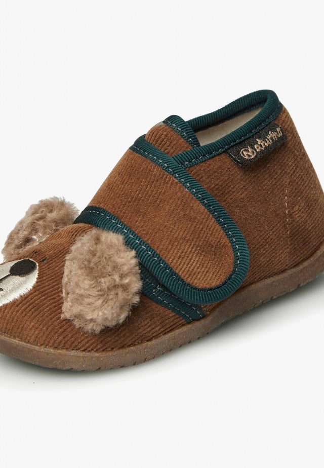 NATURINO BIDAIMHausschuhe aus Veloursleder, Cognac