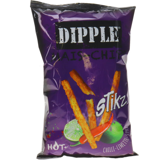 Mais-Chips Stikz Hot Chili Limette, 90g von Dipple