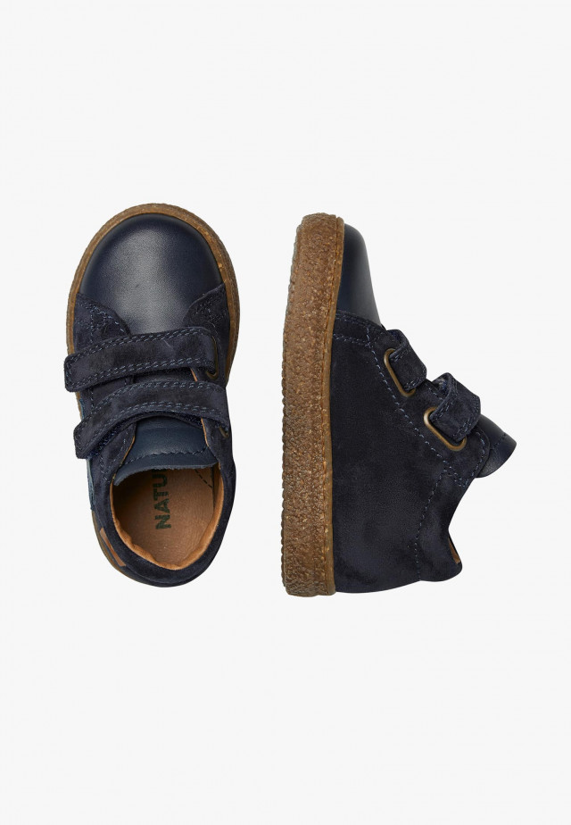 NATURINO ALBUS STAR VLSneakers aus Leder und Veloursleder mit Stern-Patch, Blau-Azurblau