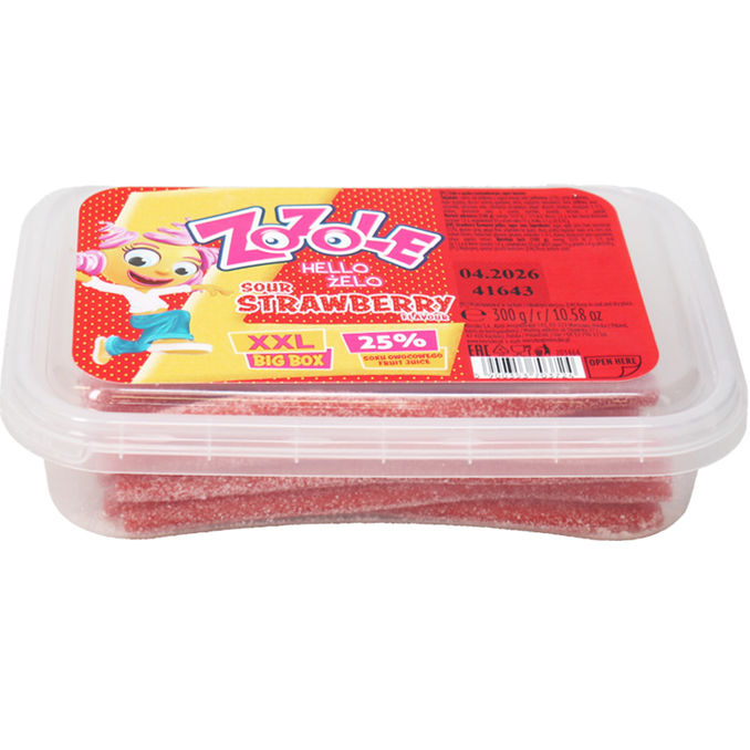 Fruchtgummi Sour Strawberrry Dose XXL, 300g von ZoZole