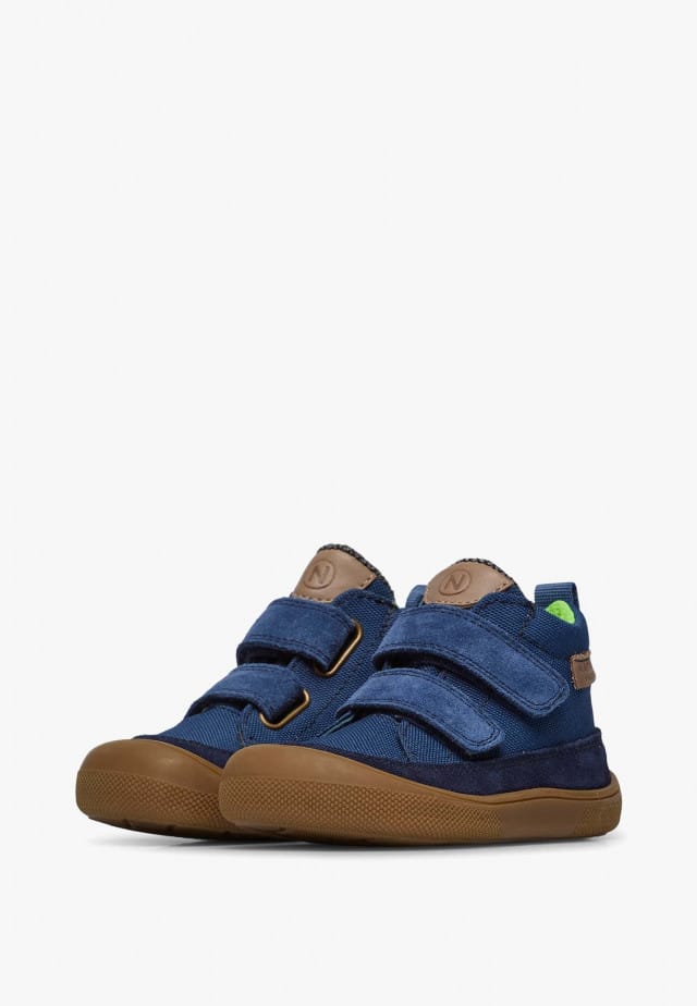 NATURINO NUPTY WPBarfuß hohe Sneakers aus Leder und Gewebe, Marineblau