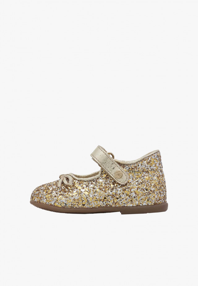 NATURINO BALLETBallerinas aus glitzerndem Leder, Platin