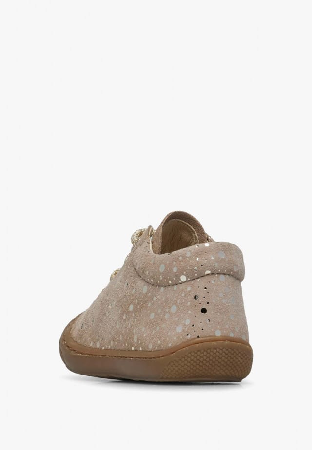 NATURINO COCOONLauflernschuhe aus Veloursleder, Beige-Platin