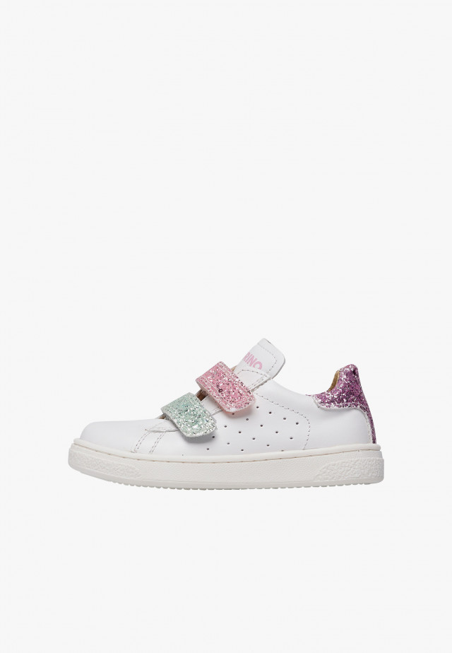 NATURINO HASSELT 2 VL.Sneakers aus Leder und Glitter, Weiß