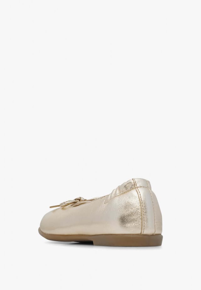 NATURINO CROISE'Ballerinas aus Metallic-Leder, Platin