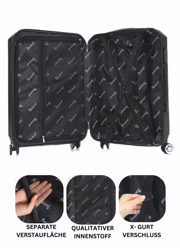 Reisekoffer ABS-03 Koffer 3-teilig Hartschale Trolley Set Kofferset Ha